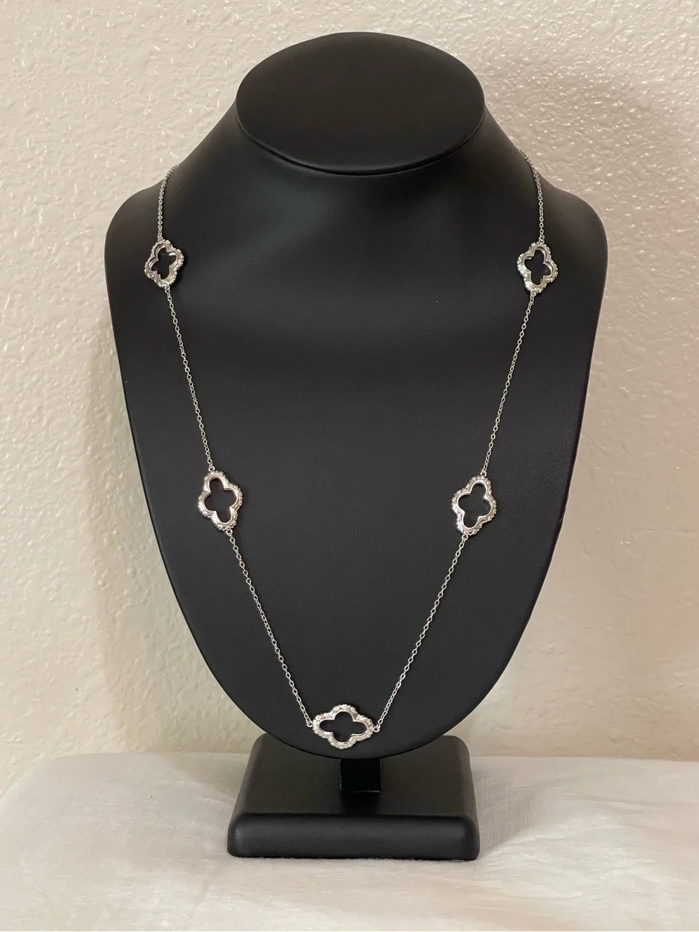 Elegant Long Silver Station Necklace - Women Jewelry Necklaces